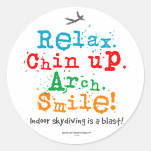 Binnen Skydiving is een Blast! Ronde Sticker