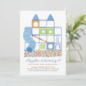 Binnen Speeltuin Kinderverjaardag Kaart (Staand voorkant)