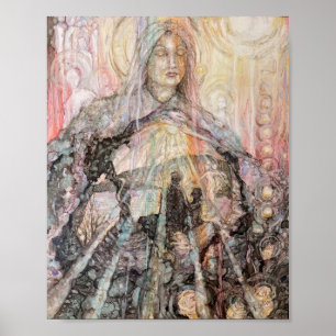 "Binnen-tempel" afdrukken Poster