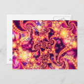 Binnen-(warm) - Psychedelic Fractal Abstract Briefkaart (Voorkant / Achterkant)