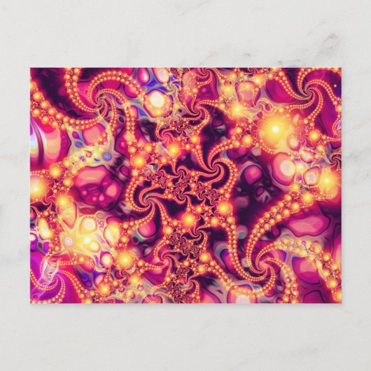 Binnen-(warm) - Psychedelic Fractal Abstract Briefkaart (Voorkant)