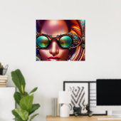 Binnen Zicht AI Fantasy Digitale Kunst Print Visie (Thuiskantoor)