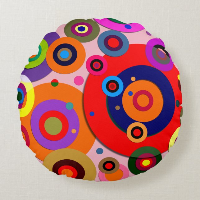 Binnencirkels #18 rond kussen (Voorkant)