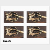 Binnenin een Poppy Flower Pod Rechthoekige Sticker (Vel)