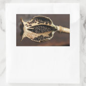 Binnenin een Poppy Flower Pod Rechthoekige Sticker (Tas)