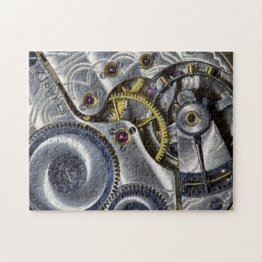 Binnenin een zakhorloge puzzel legpuzzel (Horizontaal)