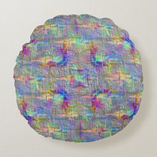 Binnenin gekleurde vlekken onder rechte dunne lijn rond kussen (Voorkant)