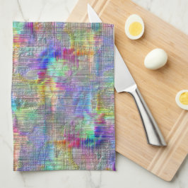 Binnenin gekleurde vlekken onder rechte dunne lijn theedoek