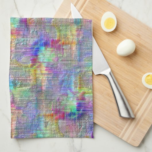 Binnenin gekleurde vlekken onder rechte dunne lijn theedoek (Quarter Fold)