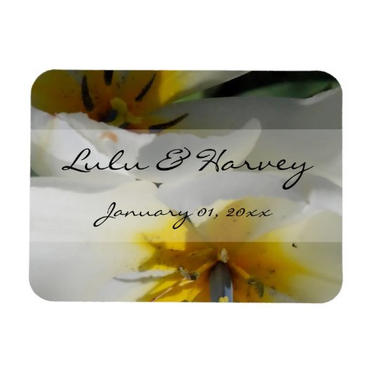 Binnenin White Lilies Personal Wedding Magneet (Horizontaal)