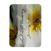 Binnenin White Lilies Personal Wedding Magneet (Verticaal)