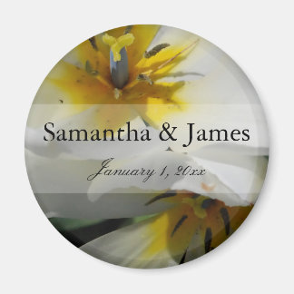 Binnenin White Lilies Personal Wedding Magneet