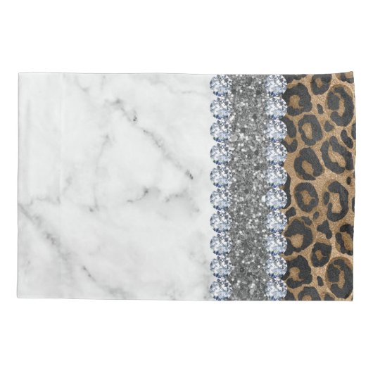 Binnenkant Glitter Chic Gold Home Roos Leopard Kussensloop (Achterkant)