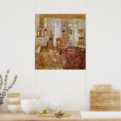 Binnenkant met een vrouw in geel vooraan poster (Keuken)