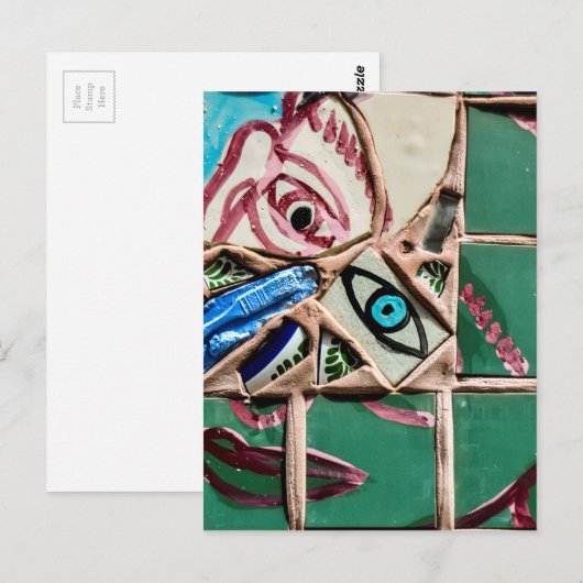 Binnenkant op zoek naar mozaïekgraffiti briefkaart (Voorkant / Achterkant)