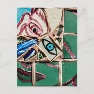 Binnenkant op zoek naar mozaïekgraffiti briefkaart