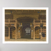 Binnenkant van de bibliotheek van Bodleian, afbeel Poster (Voorkant)