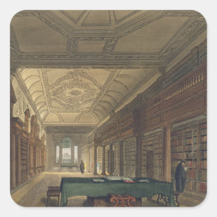 Binnenkant van de bibliotheek van de Christelijke Vierkante Sticker