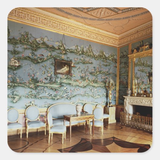 Binnenkant van de Chinese blauwe tekenkamer Vierkante Sticker (Voorkant)