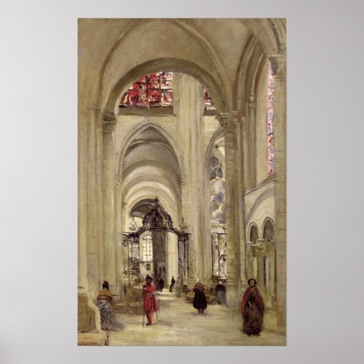 Binnenkant van de kathedraal van St. Etienne, Sens Poster (Voorkant)