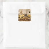 Binnenkant van de slaapkamer van Napoleon I 1800-0 Vierkante Sticker (Tas)