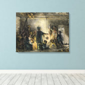 Binnenkant van een kolenmijnenhoed canvas afdruk (Insitu (Houten vloer))