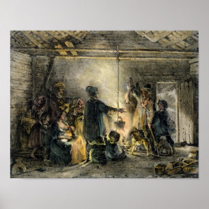 Binnenkant van een kolenmijnenhoed poster