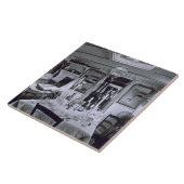 Binnenkant van een Nijlboot (foto van B&w) Tegeltje (Zijkant)