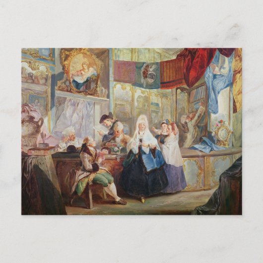 Binnenkant van een winkel briefkaart (Voorkant)