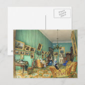 Binnenkant van een woonkamer, 1847 briefkaart (Voorkant / Achterkant)