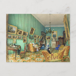 Binnenkant van een woonkamer, 1847 briefkaart