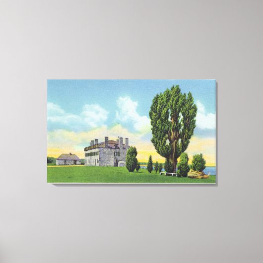 Binnenkant van Jesuit Chapel in het Oude Franse Ca Canvas Afdruk (Voorkant)
