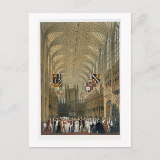 Binnenkant van St. George's Chapel, 1838 (kleurenl Briefkaart (Voorkant)