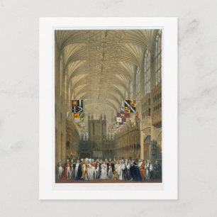 Binnenkant van St. George's Chapel, 1838 (kleurenl Briefkaart