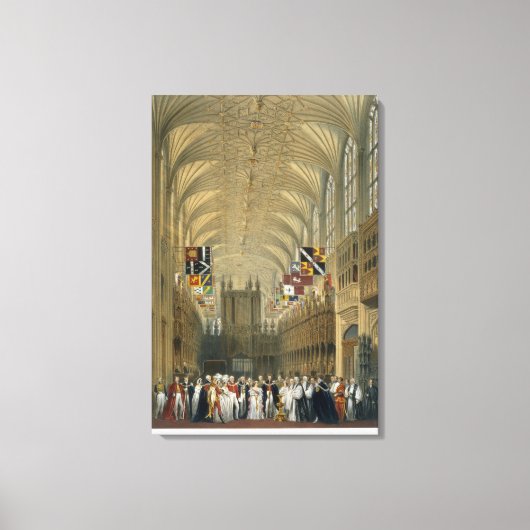 Binnenkant van St. George's Chapel, 1838 (kleurenl Canvas Afdruk (Voorkant)