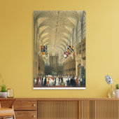 Binnenkant van St. George's Chapel, 1838 (kleurenl Canvas Afdruk (Insitu (Woonkamer))