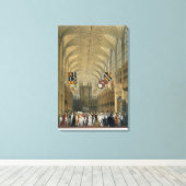 Binnenkant van St. George's Chapel, 1838 (kleurenl Canvas Afdruk (Insitu (Houten vloer))