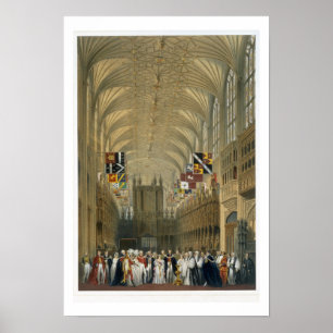 Binnenkant van St. George's Chapel, 1838 (kleurenl Poster