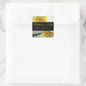 Binnenkant White Lilies Personalized Wedding Vierkante Sticker (Tas)