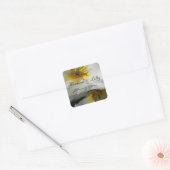 Binnenkant White Lilies Personalized Wedding Vierkante Sticker (Envelop)