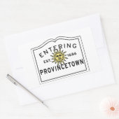 Binnenkomen van Provincetown Massachusetts Town Si Rechthoekige Sticker (Envelop)