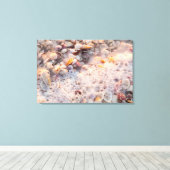 Binnenkomend Surf en zeeschelpen op het eiland San Canvas Afdruk (Insitu (Houten vloer))