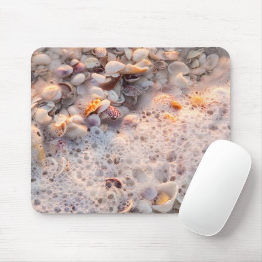 Binnenkomend Surf en zeeschelpen op het eiland San Muismat (Met muis)