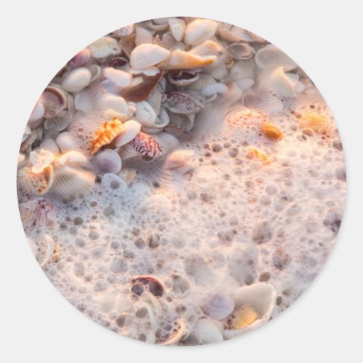 Binnenkomend Surf en zeeschelpen op het eiland San Ronde Sticker (Voorkant)