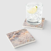 Binnenkomend Surf en zeeschelpen op het eiland San Stenen Onderzetter (Zijkant)