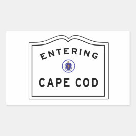 Binnenkomst Cape Cod Massachusetts Teken Welkom bi Rechthoekige Sticker