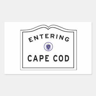 Binnenkomst Cape Cod Massachusetts Teken Welkom bi Rechthoekige Sticker