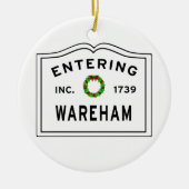 Binnenkomst Massachusetts Town Wareham Keramisch Ornament (Voorkant)