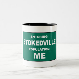 Binnenkomst Stokedville Bevolking Ik Tweekleurige Koffiemok