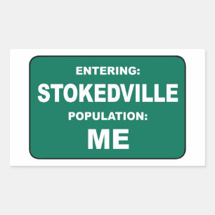 Binnenkomst Stokedville Bevolking Me Rechthoekige Sticker